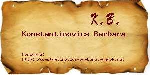 Konstantinovics Barbara névjegykártya